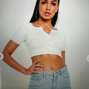 NWT Missguided Popper Front knitted crop
